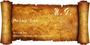Meleg Ida névjegykártya